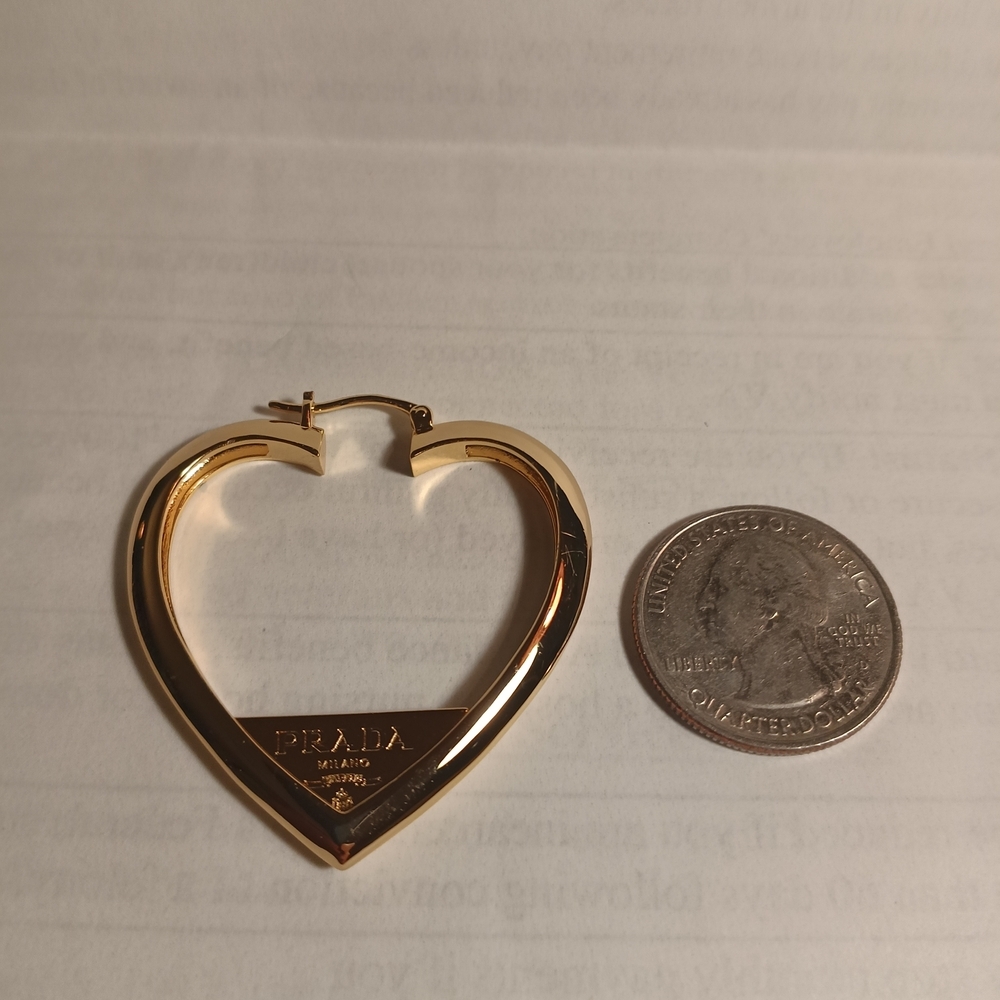 Prada Gold Heart-Shaped Earrings - Picture 4 of 10
